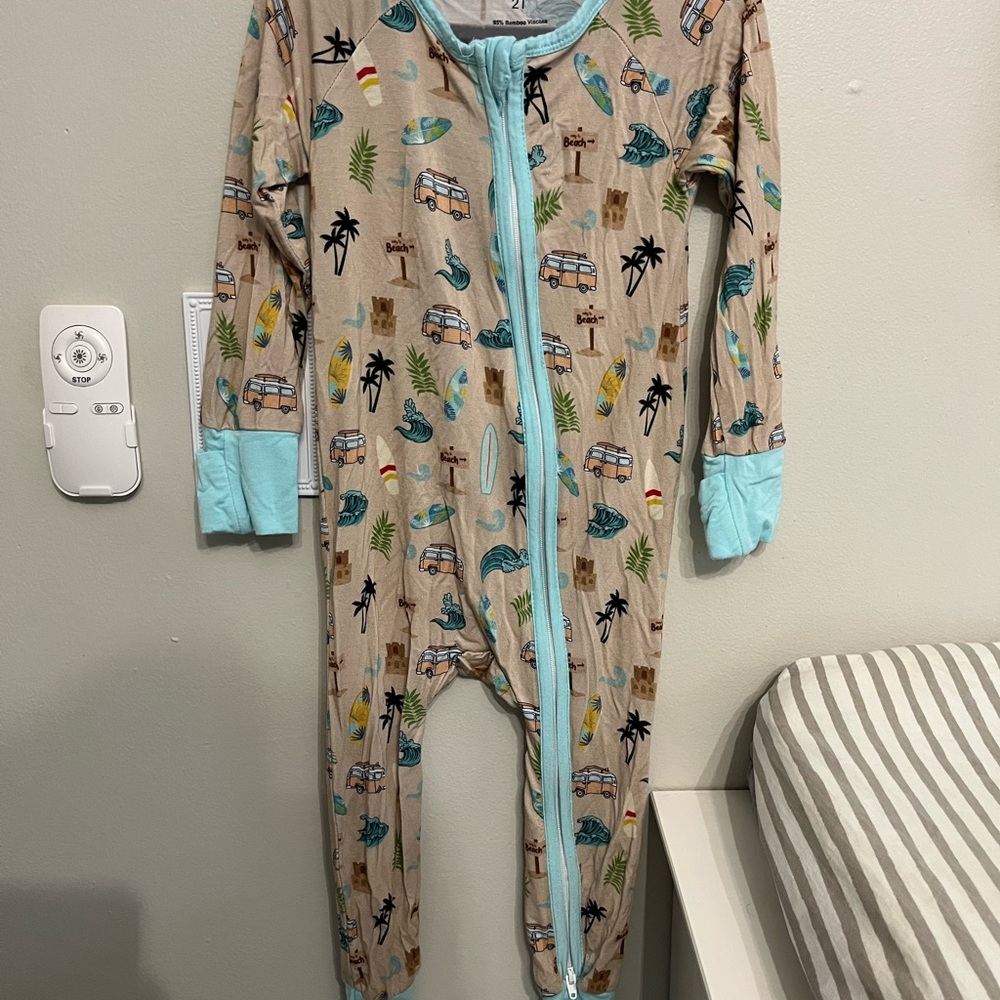 Kids Beach Theme Print One Piece Pajama